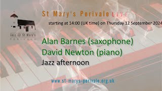 St Marys Perivale LIVE  Alan Barnes saxophone David Newton piano jazz afternoon [upl. by Kenley]