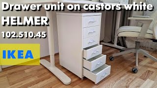 IKEA HELMER Drawer unit on castors white 10251045  Manual guide and self Assemblery video [upl. by Sitnik]