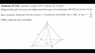 12114 Stereometria zadania maturalne [upl. by Leslee]