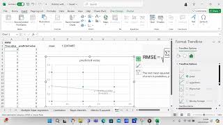 Calculate root mean squared error RMSE in Excel [upl. by Raddi]