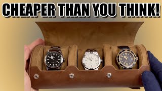 The PERFECT 3Watch Collection Case Under 100  REAL Leather  Rothwell Travel Case Review [upl. by Aissila]