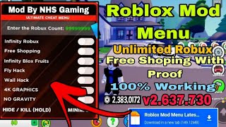 Roblox Mod Menu v2637730  Free robux and shopping  Fly Speed Latest Version amp Unlimited Robux [upl. by Charron]