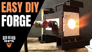 HOW TO MAKE A FORGE amp BURNER  Get Started Knife Making and Blacksmithing on a Budget [upl. by Samp966]