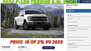 2024 F150 Tremor vs 2023 F150 Tremor 50l build options and pricing changes fordtrucks [upl. by Amitie235]