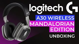 LOGITECH G A30 WIRELESS GAMING HEADSET THE MANDALORIAN™ EDITION  UNBOXING [upl. by Saxet705]