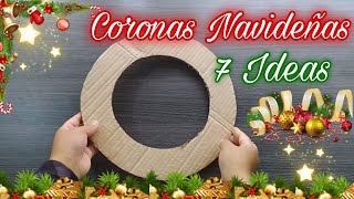 Haz tus propias Coronas Navideñas 🎄 COMO HACER CORONAS NAVIDEÑAS MUY FÁCILES 🎄 7 LINDAS IDEAS  DIY [upl. by Ileak637]