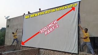 My New 300 Inch Projector Screen Setup part 2 with Borsso BS40 Projector [upl. by Sandra]