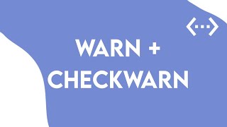 Warn  Checkwarn Command  BDFD  BDFD Tutorials [upl. by Aihsiyt433]