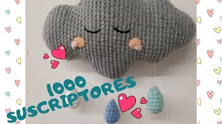 Nube CLAUDIA con gotitas amigurumi Cloud crochet [upl. by Yllet552]