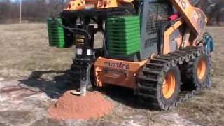 Harleman Mfg Ground Force model 3305 auger drive drilling in solid rock [upl. by Adnahcir184]