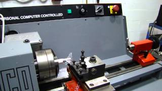 Emco cnc lathe compact 5 machine complete working system mach3 [upl. by Christiano]