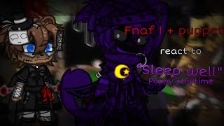 Fnaf 1  puppet react to quotsleep wellquot  Poppy playtime x Fnaf  Mr Obvious [upl. by Johannes]