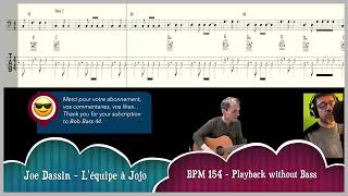 Léquipe à Jojo  Joe Dassin  Backing Track  play along bass guitar or guitar  Tabs [upl. by Quirita]