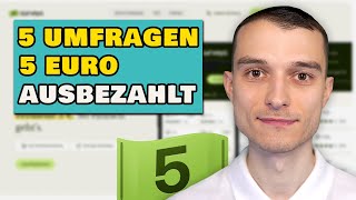 Die beste Umfragenplattform  5surveys zahlt 1€ pro Umfrage🤑 [upl. by Itch]