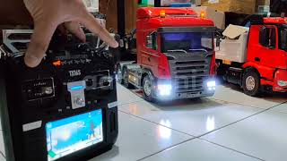 TAMIYA SCANIA R620 FULL LIGHT WITH SOUND ENGINE ESP32 Powered by TheDIYGuy999 [upl. by Follmer]