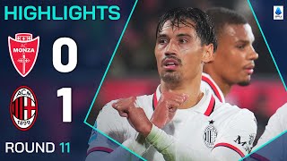 MONZAMILAN 01  HIGHLIGHTS  Reijnders header seals first Milan away win  Serie A 202425 [upl. by Luapnhoj]