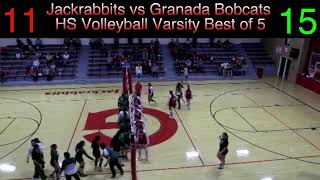 Jackrabbits vs Granada Bobcats HS Volleyball September 23 2024 [upl. by Eselehs]