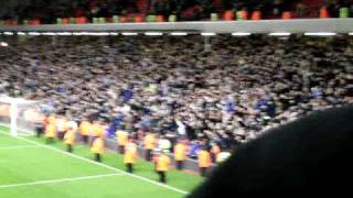 Everton fans at anfield brilliant support 250109 [upl. by Alyakcim]