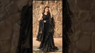 Beautifull frill saree design shot youtube shotssareeyts [upl. by Arodasi]