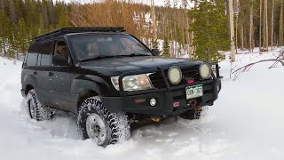 100 Series Land Cruiser making fresh tracks through deep snow [upl. by Melloney]