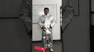 How to Wear Aluminized 3 Layer Fire Proximity Suit  Reveiw Fire Fighting Suit firesuit [upl. by Tyler806]