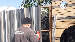 PAINTED Batten Fence How To Install Slatted Fence DIY [upl. by Houser56]