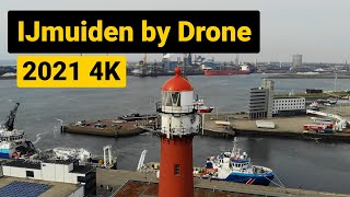 IJmuiden by drone 4K  The Netherlands [upl. by Enyledam58]