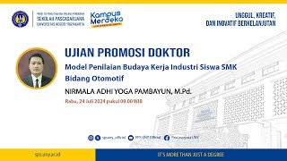 Ujian Promosi Doktor NIRMALA ADHI YOGA PAMBAYUN Program Studi S3 Penelitian dan Evaluasi Pendidikan [upl. by Eedya]