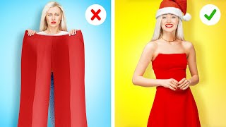 💃 AWESOME CLOTHES HACKS FOR THE BEST PARTY OF THE YEAR🧵Easy Fashion Hacks for Parties by 123 GO [upl. by Fruin383]