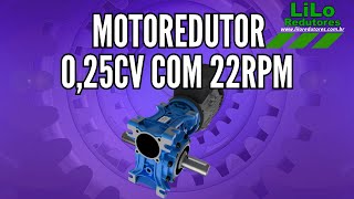 Motoredutor WCG01 com Motor de 025cv e 22rpm Weg Cestari Trifásico 180 NDJ [upl. by Artined]