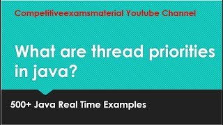 What are Thread Priorities in java [upl. by Schaper865]