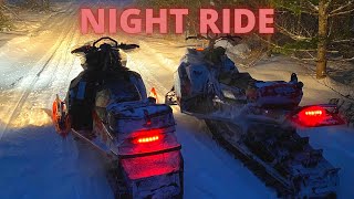 NIGHT RIDING OFSC SNOWMOBILE TRAILS DISTRICT 5 [upl. by Sitoiganap593]