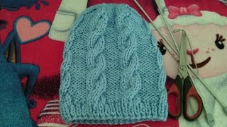 Gorro de trenzas unisex tejido en dos agujas o palitos  parte 1 de 2 [upl. by Arick]