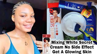 Mixing white secret cream With NiveaQ10  how to use white secret cream for skin whitening cream [upl. by Euqimod]