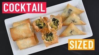 Spinach and feta filo pastry Parcels  Triangles  Baskets [upl. by Acisseg]