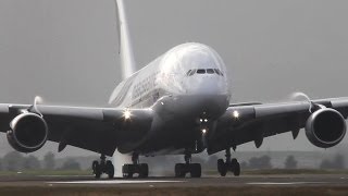 Malaysia Airlines Airbus A380 Landing at Paris CDG HD [upl. by Mackler149]