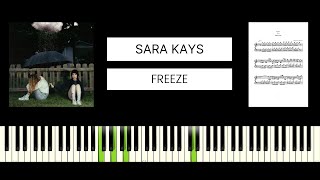 Sara Kays  Freeze BEST PIANO TUTORIAL amp COVER [upl. by Niwled229]