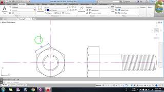 5 HEXAGONAL BOLT 2D IN AUTOCAD [upl. by Stilla]