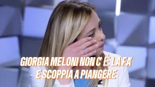 GIORGIA MELONI IN LACRIME DURANTE UN INTERVISTA CON TOMMASO CERNO [upl. by Cavil]