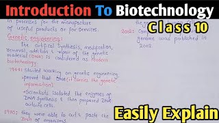 Introduction Of Biotechnology  Genetic Engineering  Class 10 Biology [upl. by Enedan988]