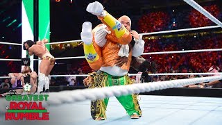 Hornswoggle slams Kofi Kingston with a Samoan Drop Greatest Royal Rumble WWE Network Exclusive [upl. by Zechariah]