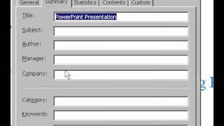 Microsoft Office PowerPoint 2000 Presentation properties [upl. by Ellard]