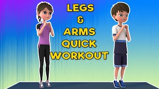 QUICK WORKOUT FOR THINNER LEGS AND ARMS  Kids Exercise [upl. by Ettezel]