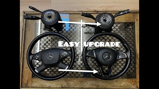 W212 How to upgrade steering wheel retrofit DIY Mercedes Benz E class to steering wheel from 2014 [upl. by Eek65]