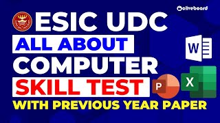 All About ESIC UDC Computer Skill Test With Previous Year Paper  By Vivek Sir [upl. by Sowell769]