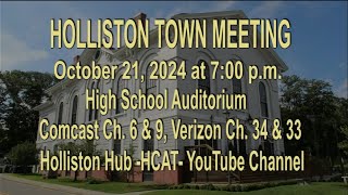 Holliston Town Meeting  10212024 [upl. by Wrigley]