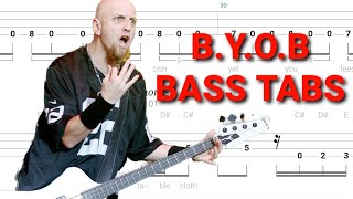 System of a Down  BYOB BASS TABS  Tutorial  Lesson [upl. by Dolores]