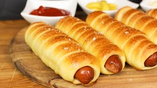 Pretzel Dogs  Würstchen im Bretzelteig  Pretzel Dog  Bretzel Würstchen [upl. by Aiht]