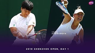 Luksika Kumkhum vs Vera Zvonareva  2019 Shenzhen Open Day 1  WTA Highlights [upl. by Horner]