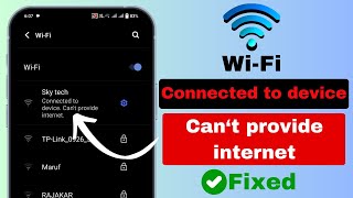 Fix WiFi Connected to Device Cant Provide Internet  WIFI Connected But not Providing Internet [upl. by Seugirdor426]